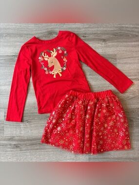 Holiday Time little girls Christmas matching set